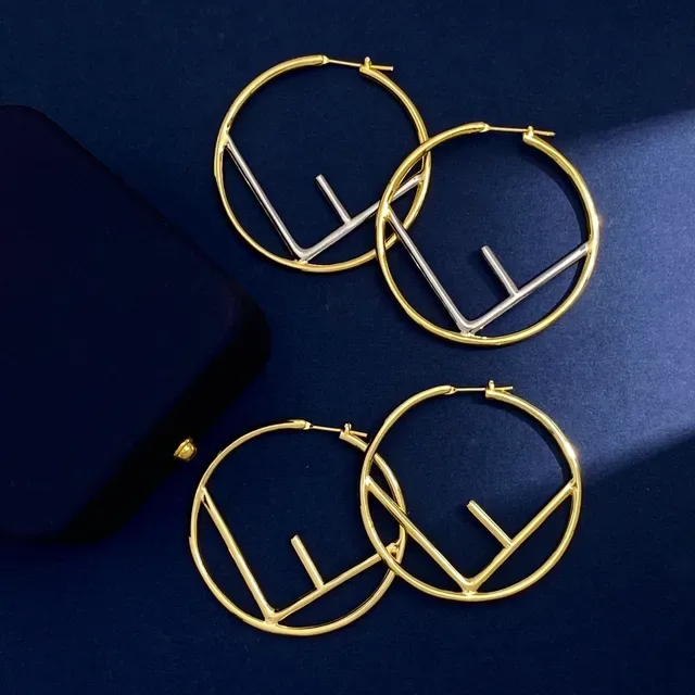 Gold and Silver Two-Tone Geometric Hoop Earrings 3