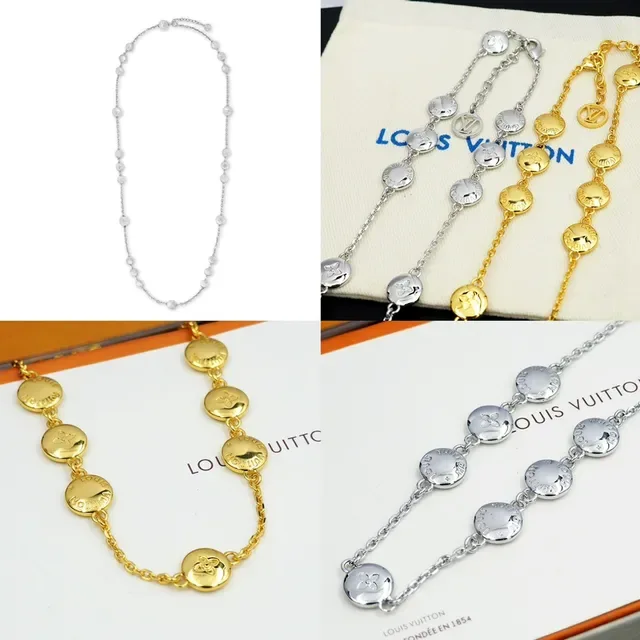 Gold Chain Circular Medallion Charms Necklace 9