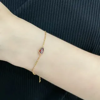سلسلة ذهبية قطرة حجر أحمر أنيقة