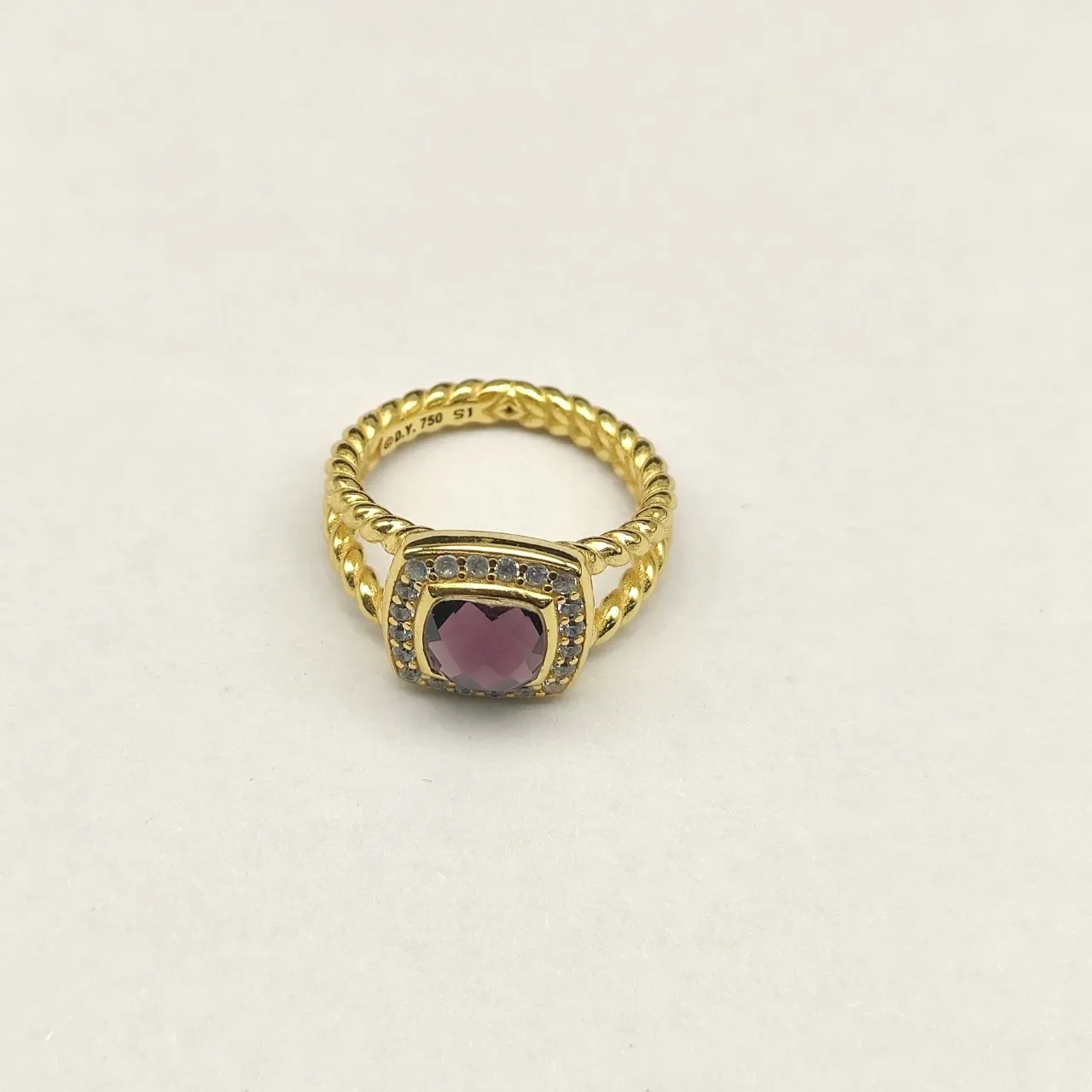 Gold Pink Cushion-Cut Central Stone Halo Setting Ring 2