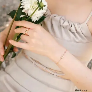 Pulsera de encanto con cadena delicada dorada y rosa en forma de nudo