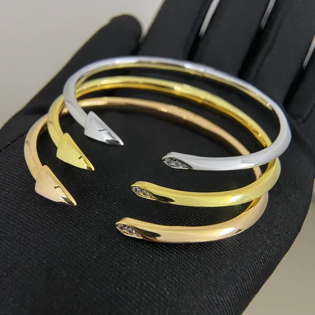 Gold Silver Pointed Arrowhead Terminals Open Cuff Construction Bracelet 2