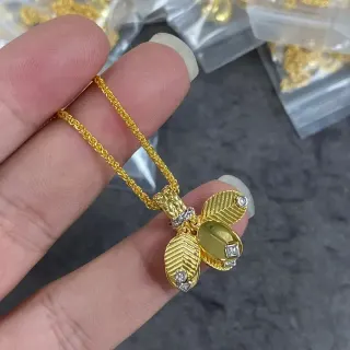 قلادة ذهبية فضية سلسلة حبل شكل ورقة