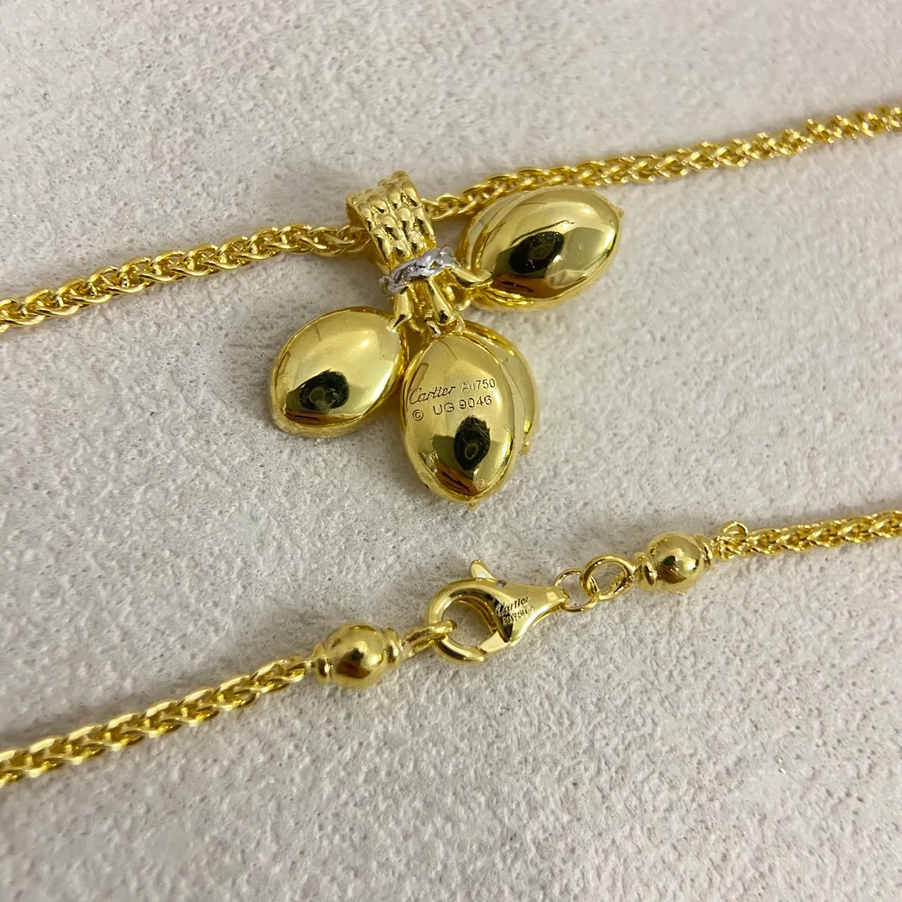 Gold Silver Rope Chain Three-Leaf Pendant Necklace 3