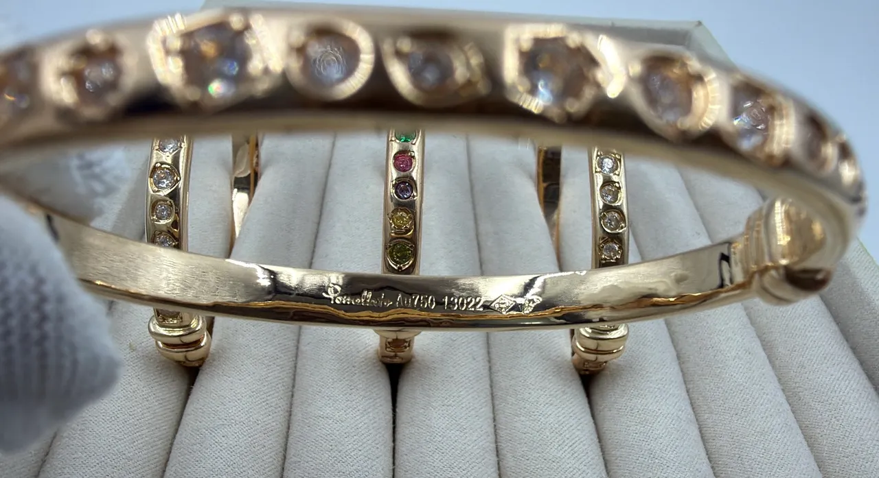 Gold-Tone Channel-Set Stone Bangle Bracelets 4