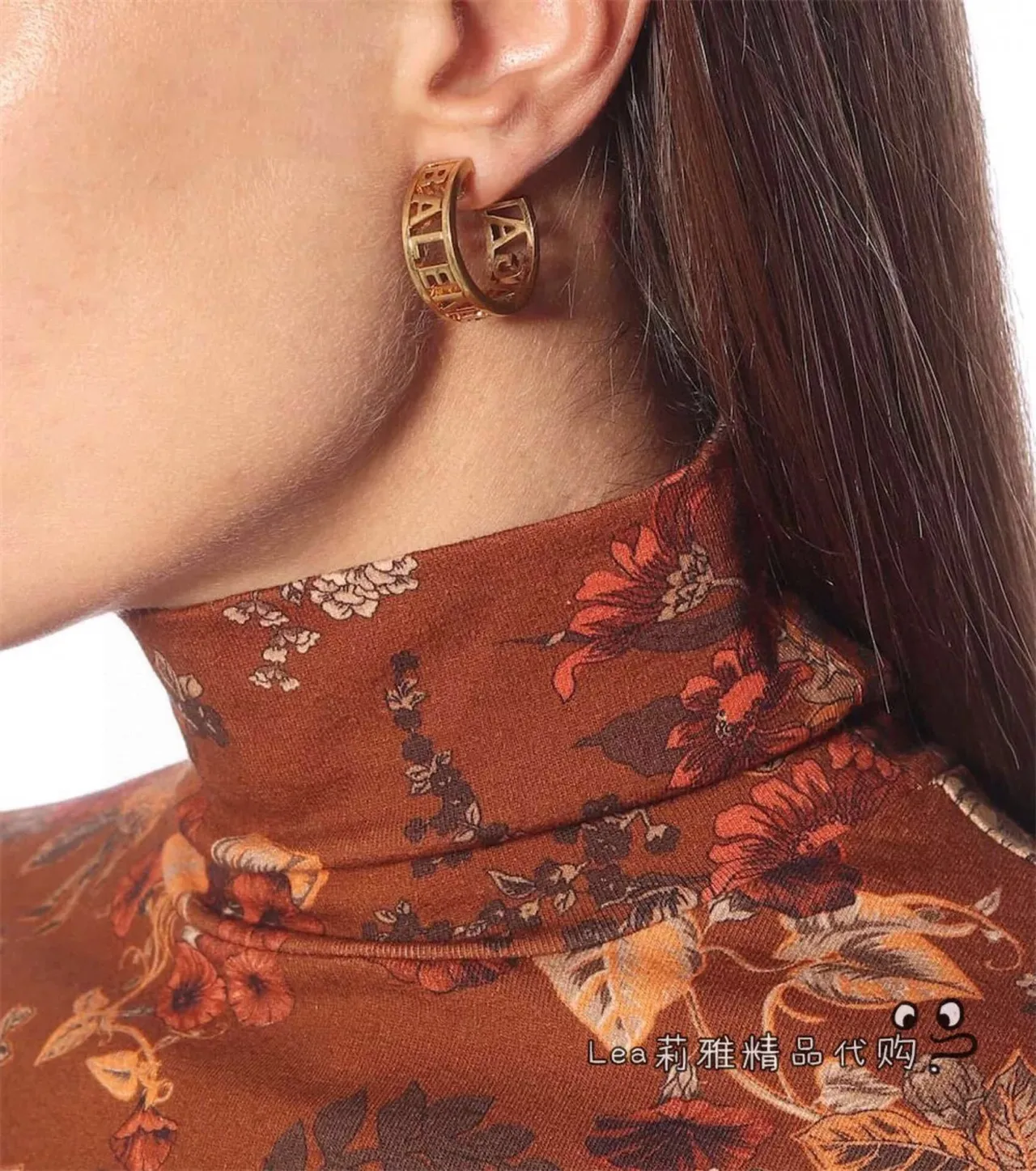 Gold-Tone Cut-Out Lettering Hoop Earrings 8