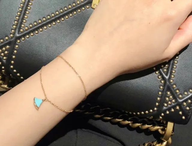 Gold-Tone Double-Chain Fan Pendant Bracelet 8