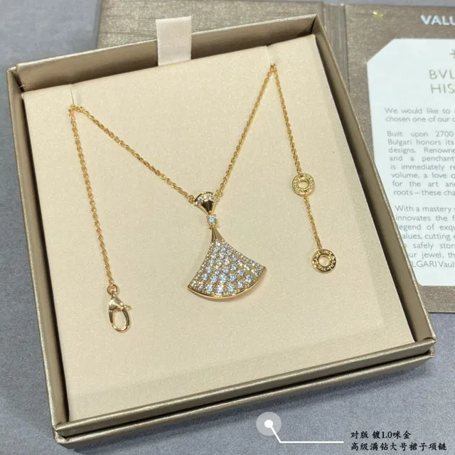 Gold-Tone Fan-Shaped Pavé Pendant Necklace 5