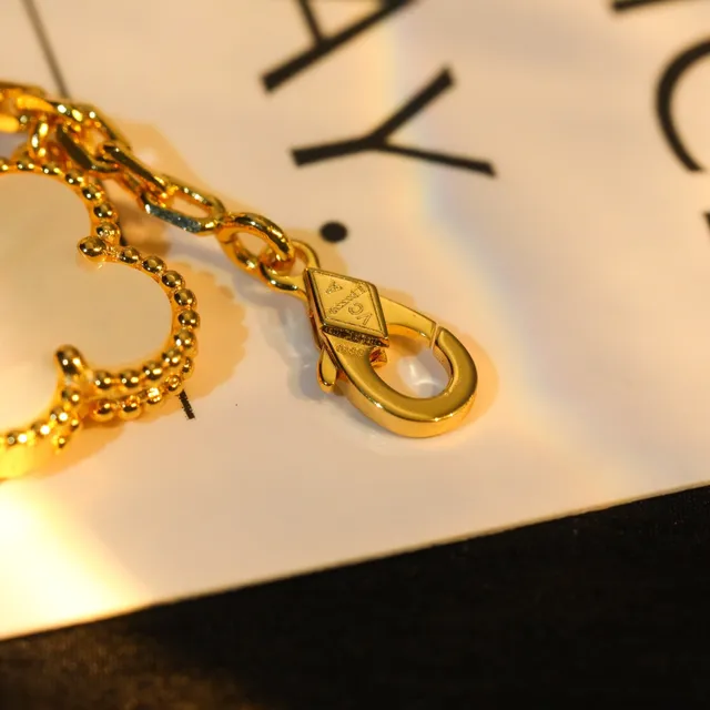Gold-Tone Five Clover Charm Bracelet 2