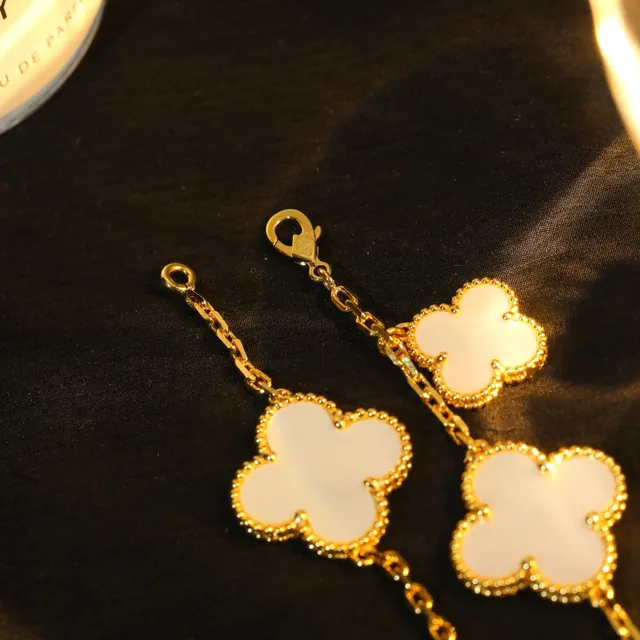 Gold-Tone Five Clover Charm Bracelet 3