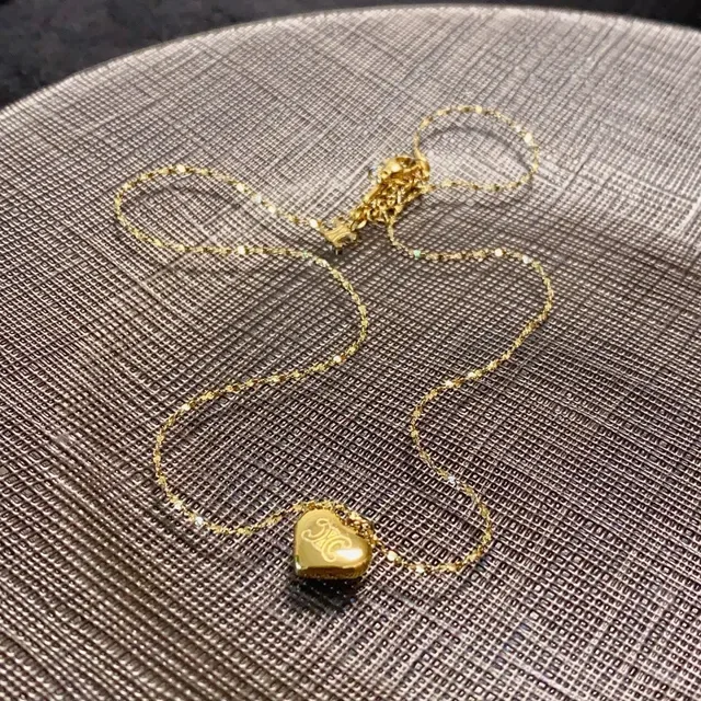 Gold-Tone Heart Pendant Fine Chain Necklace 4