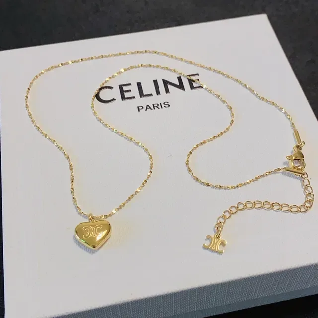 Gold-Tone Heart Pendant Fine Chain Necklace 5