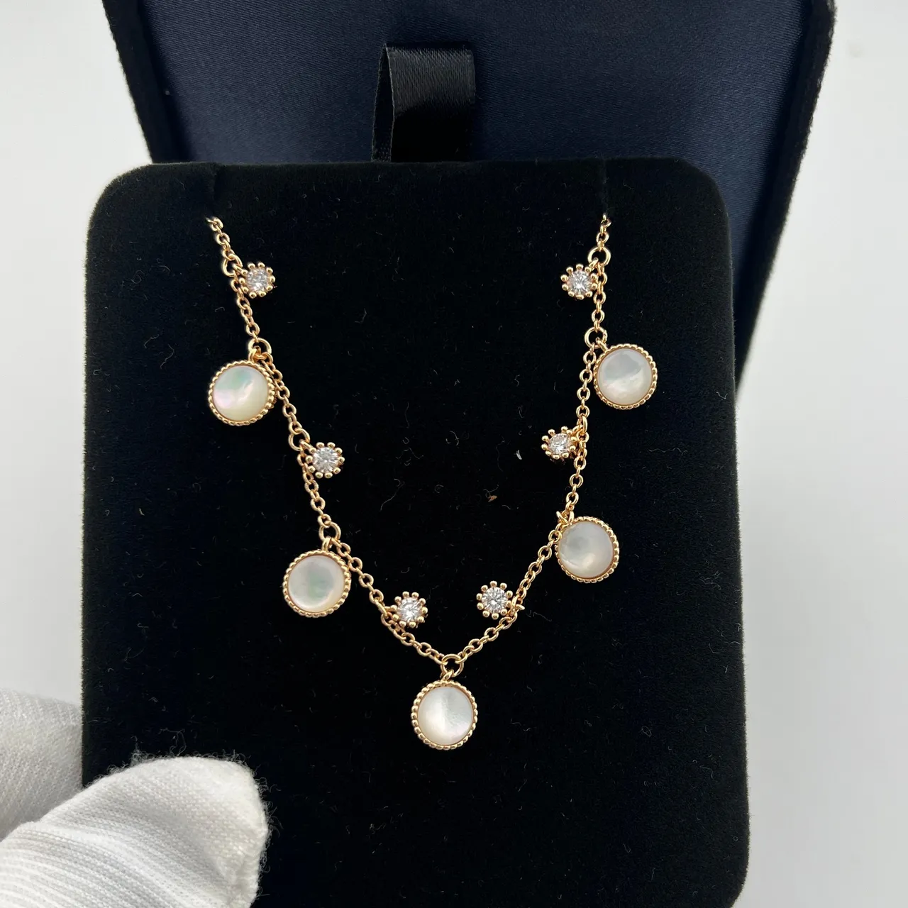 Gold-Tone Multi-Drop Pearl and Crystal Necklace 3