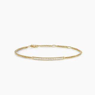 Bracelet chaîne bar Pavé ton or
