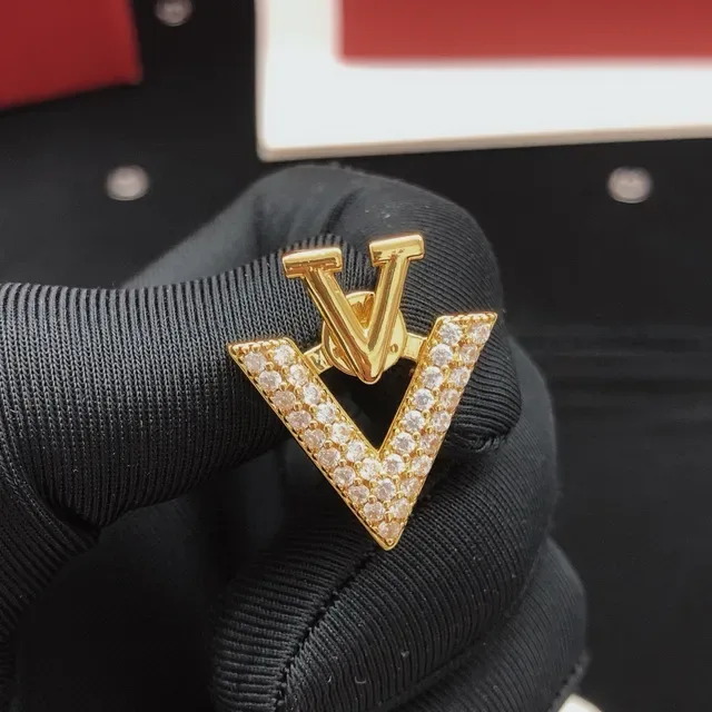 Gold-Tone Pavé Crystal V-Shaped Stud Earrings 9