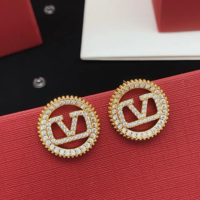 Gold-Tone Pavé Monogram Circular Stud Earrings 8