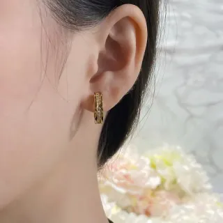 Gold-Tone Pavé-Set Compact Hoop Earrings