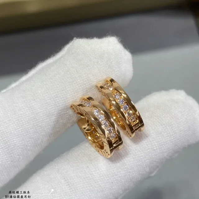 Gold-Tone Pavé-Set Compact Hoop Earrings 6