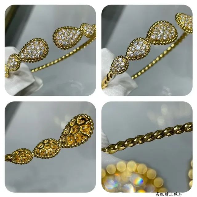 Gold-Tone Pavé Teardrop Link Bracelet 3