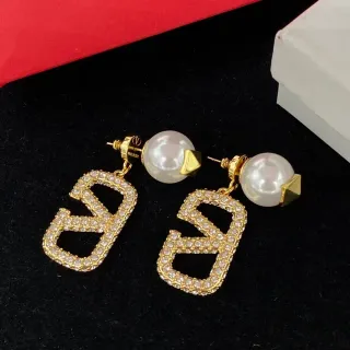 Gold-Tone Pearl Stud Crystal Geometric Drop Earrings