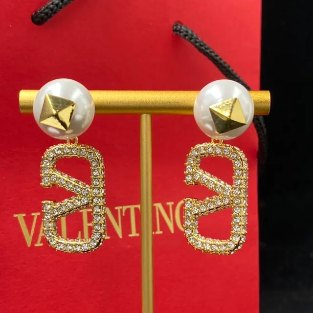 Gold-Tone Pearl Stud Crystal Geometric Drop Earrings 4