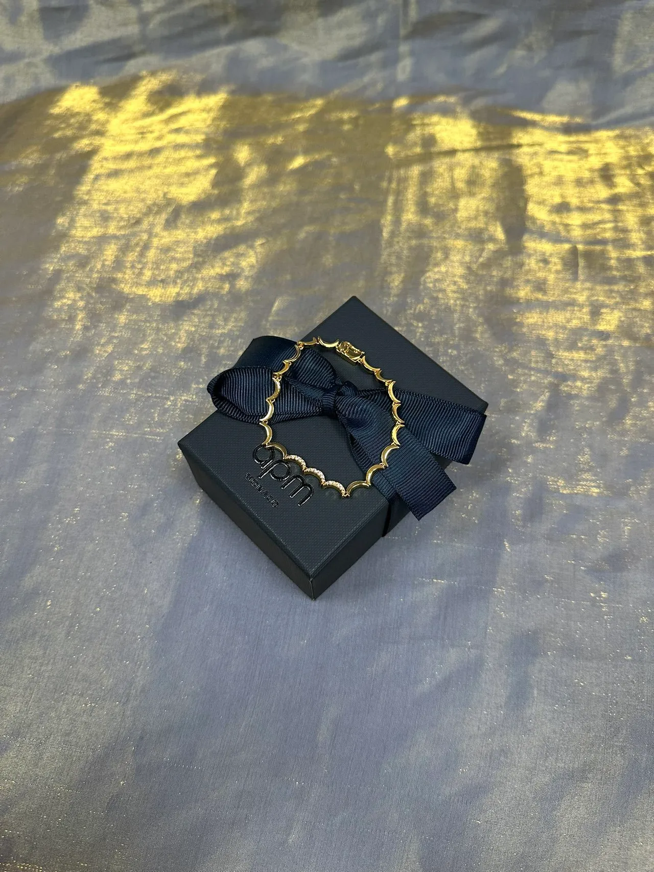 Gold-Tone Scalloped Pavé Bracelet 6
