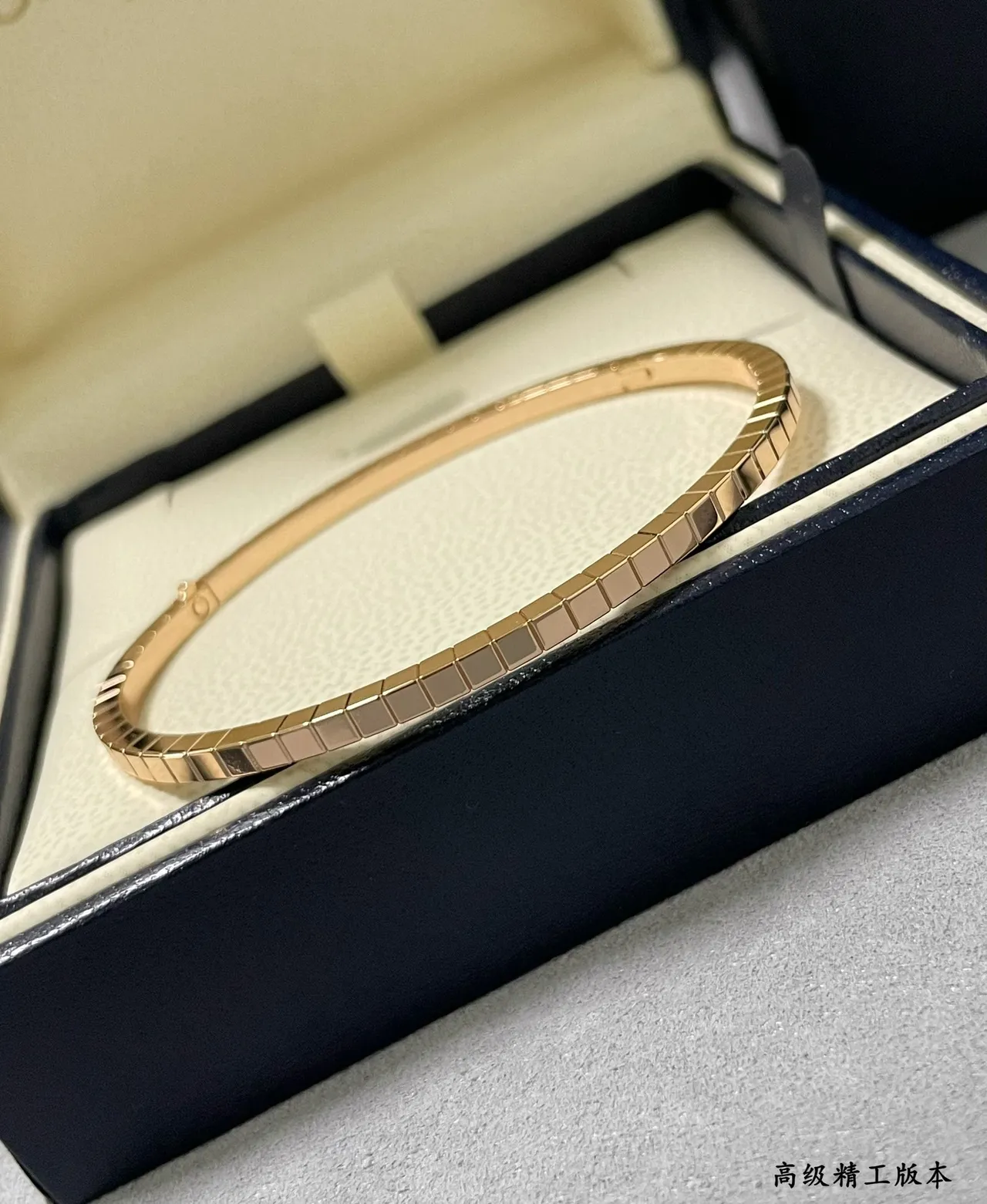 Gold-Tone Segmented Geometric Rigid Bangle Bracelet 3