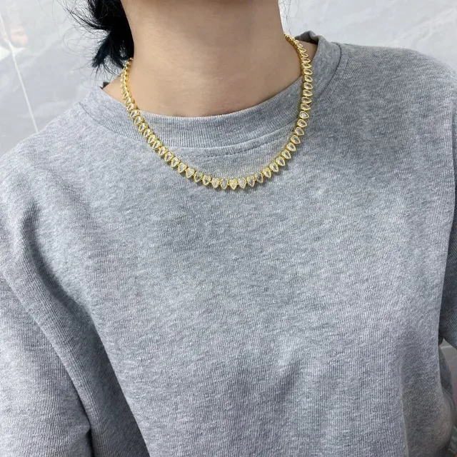 金色泪滴石连续项链 3