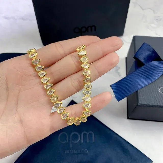 金色泪滴石连续项链 4