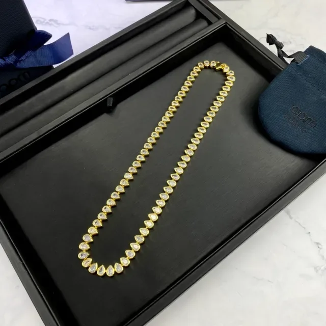 金色泪滴石连续项链 6