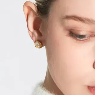 Gold White Metal Pearl Cabochon Jewelry 3