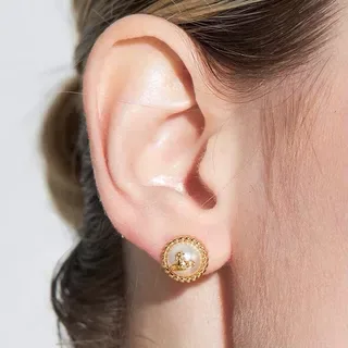 Gold White Metal Pearl Cabochon Jewelry 9