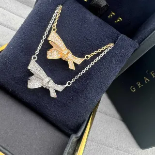 GRAFF Bow 金银 Pavé-Set 钻石 项链