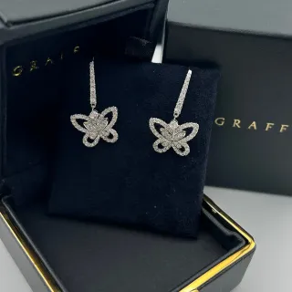 Graff Butterfly Pavé Crystal Dangling Earrings