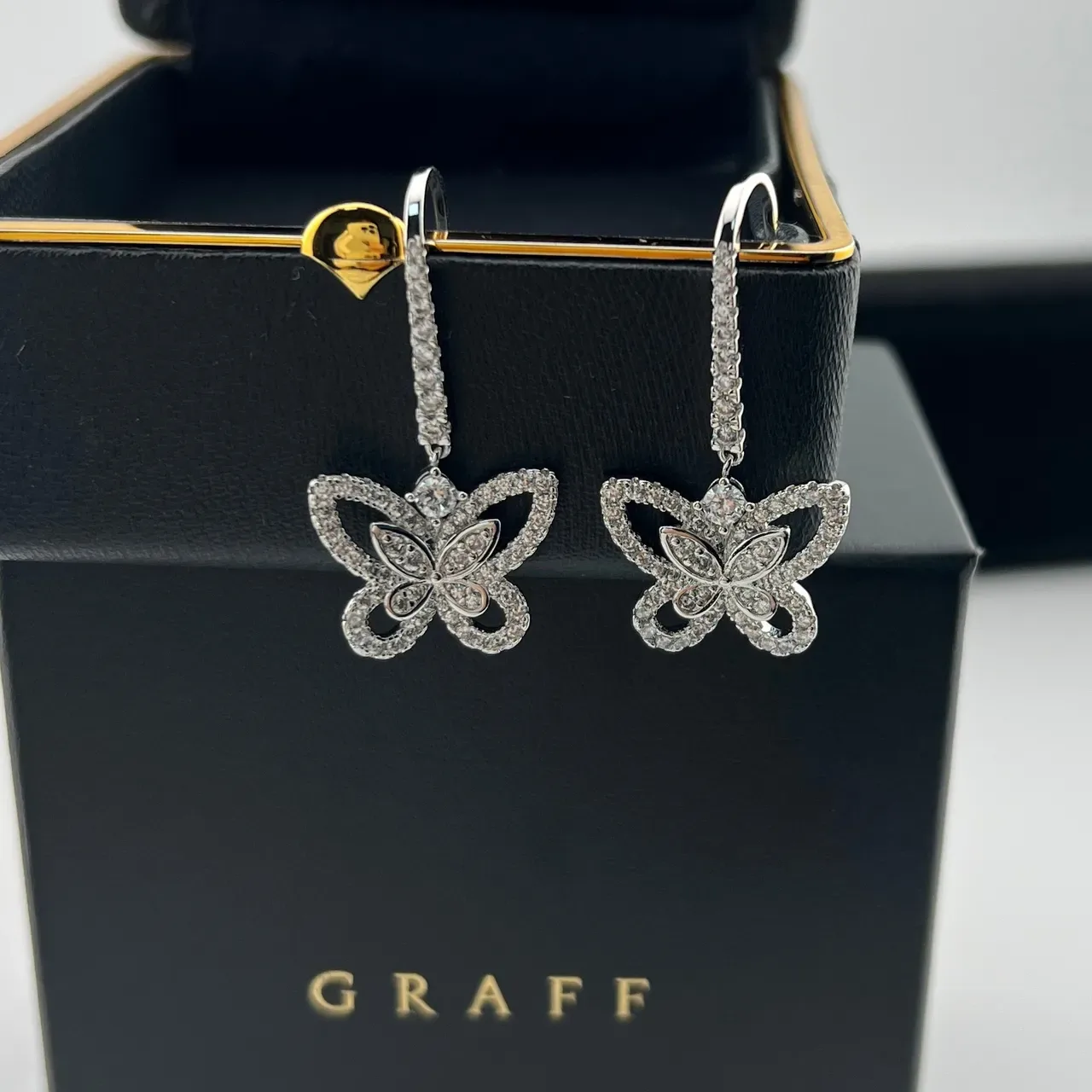 Graff Butterfly Pavé Crystal Dangling Earrings 4