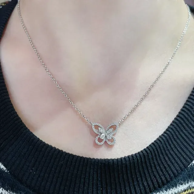 Graff Butterfly Pavé Openwork Necklace 9