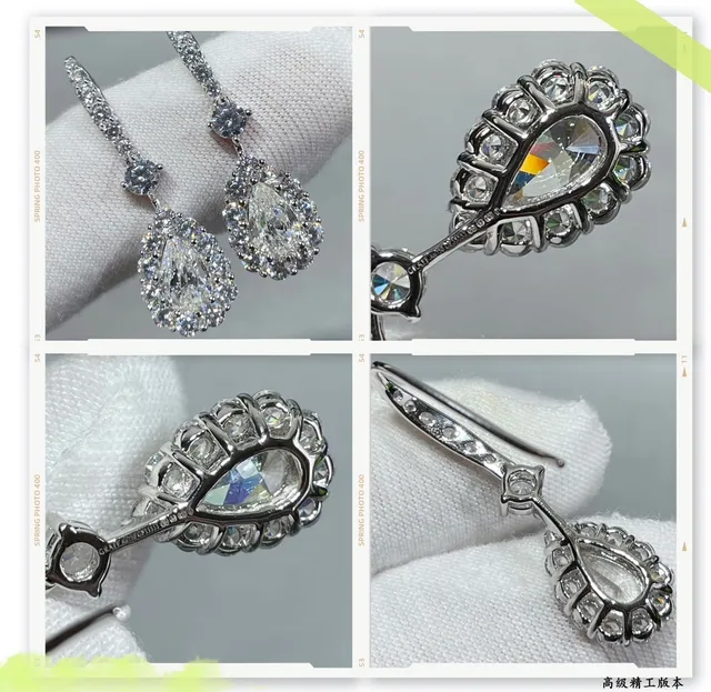 Graff Pear-Shaped Halo Pavé Drop Earrings 4