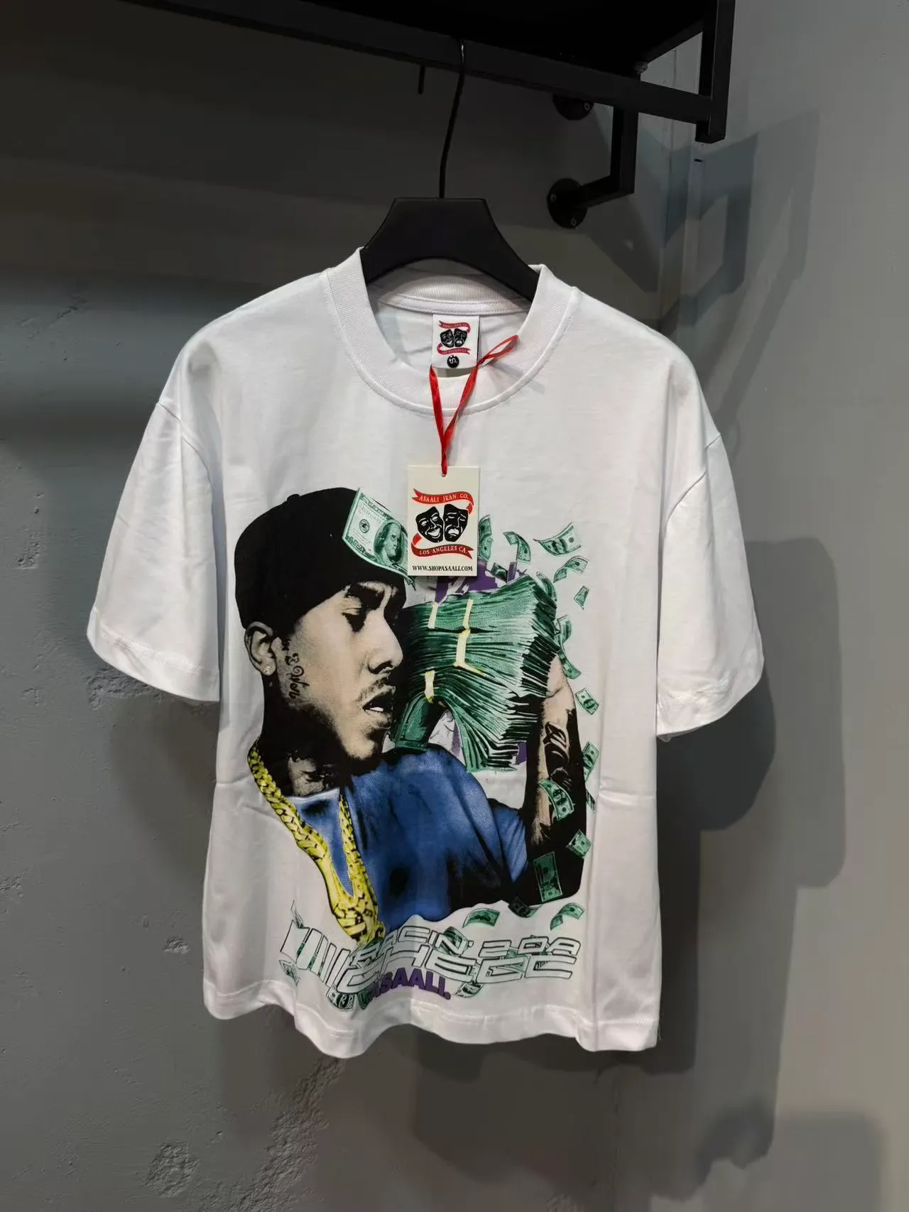 Graphic Portrait Money Motif Oversized T-Shirt 6