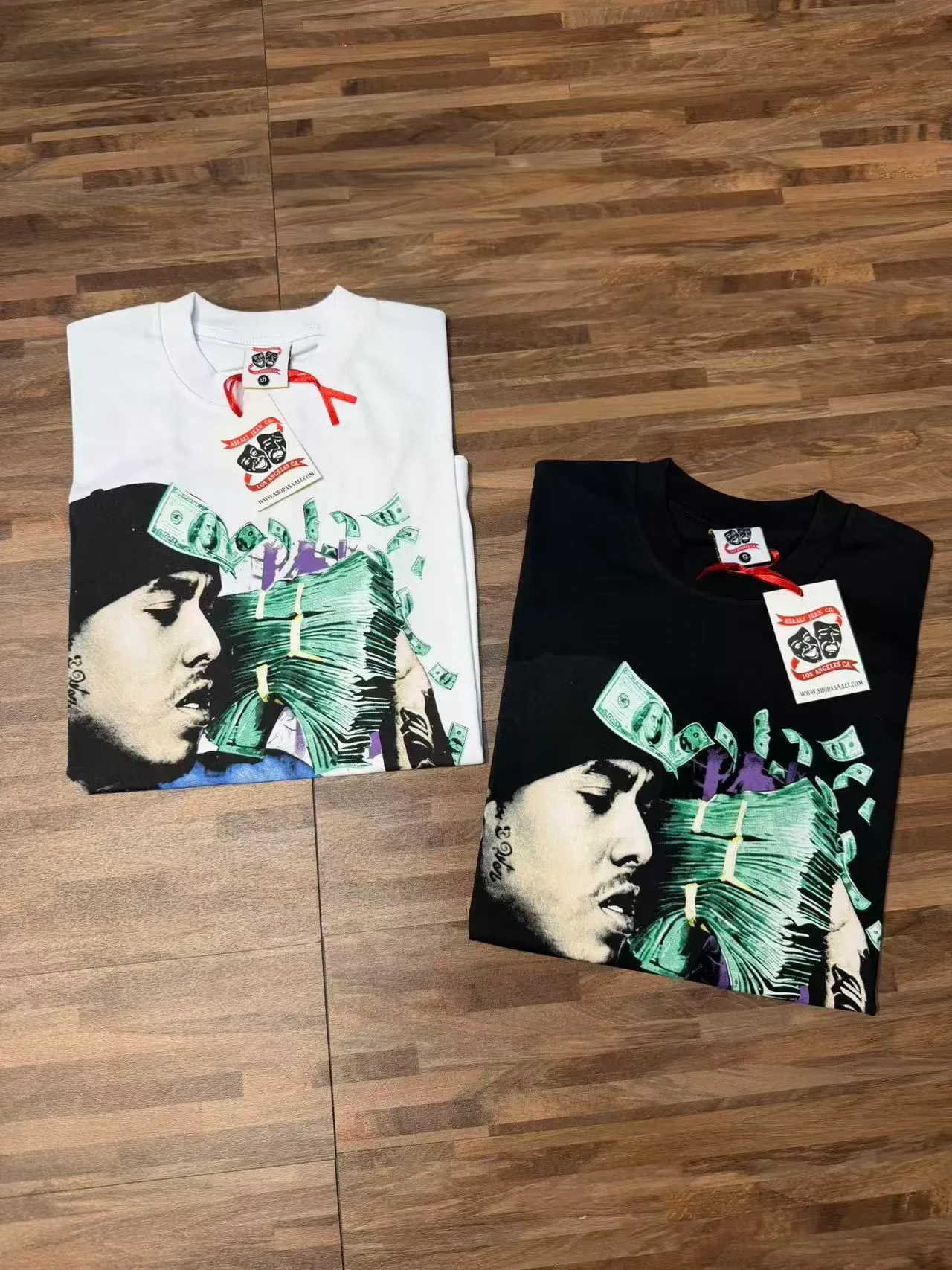 Graphic Portrait Money Motif Oversized T-Shirt 8