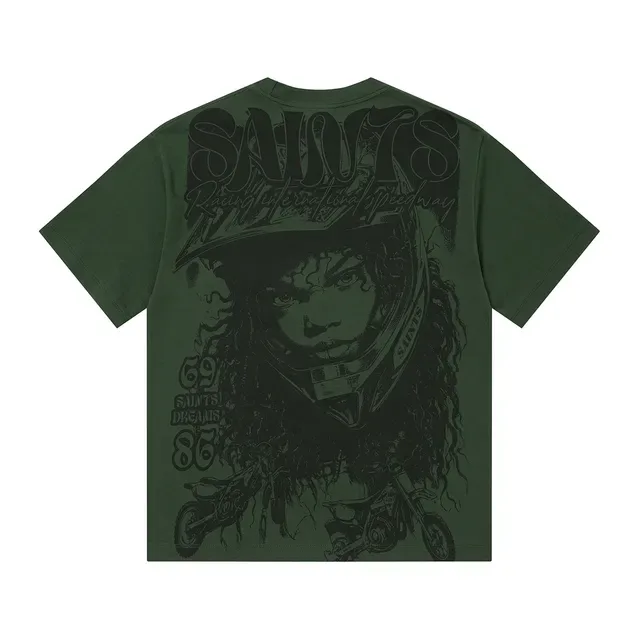 Graphic Print Crew Neck Oversized T-Shirt 5