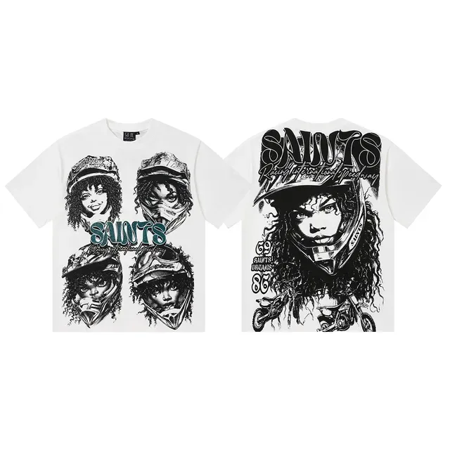 Graphic Print Crew Neck Oversized T-Shirt 6