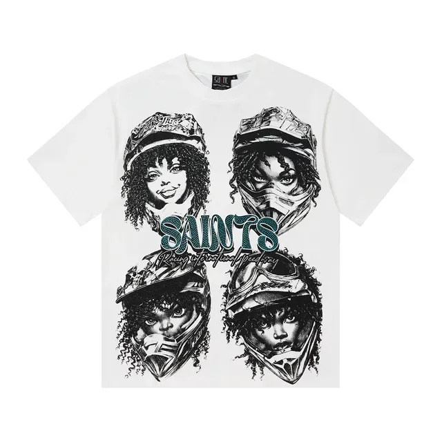 Graphic Print Crew Neck Oversized T-Shirt 7