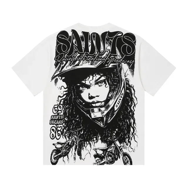 Graphic Print Crew Neck Oversized T-Shirt 8