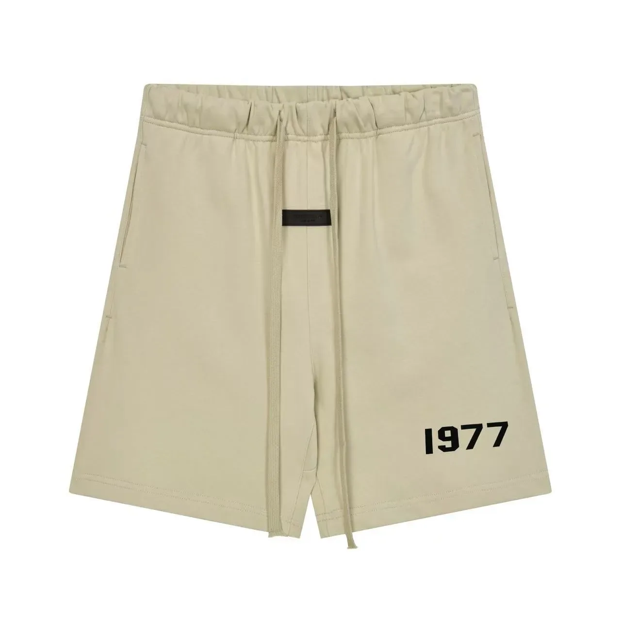 Gray Black Drawstring Waist Side-Printed Numeric Logo Shorts 4