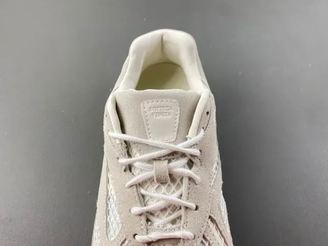 Gray Suede and Mesh Retro Runner Sneakers 6