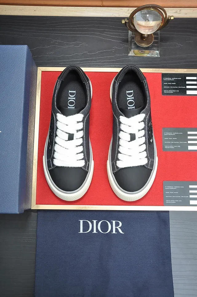 Gray White Denim-Textured Upper Embroidered Monogram Logo Sneakers 2