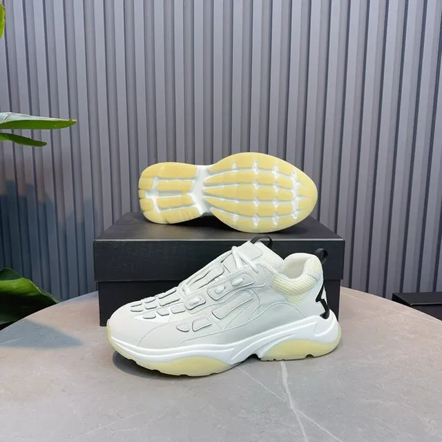 Gray Yellow Oversized Silhouette Segmented Cage Overlays Chunky Sneakers 2
