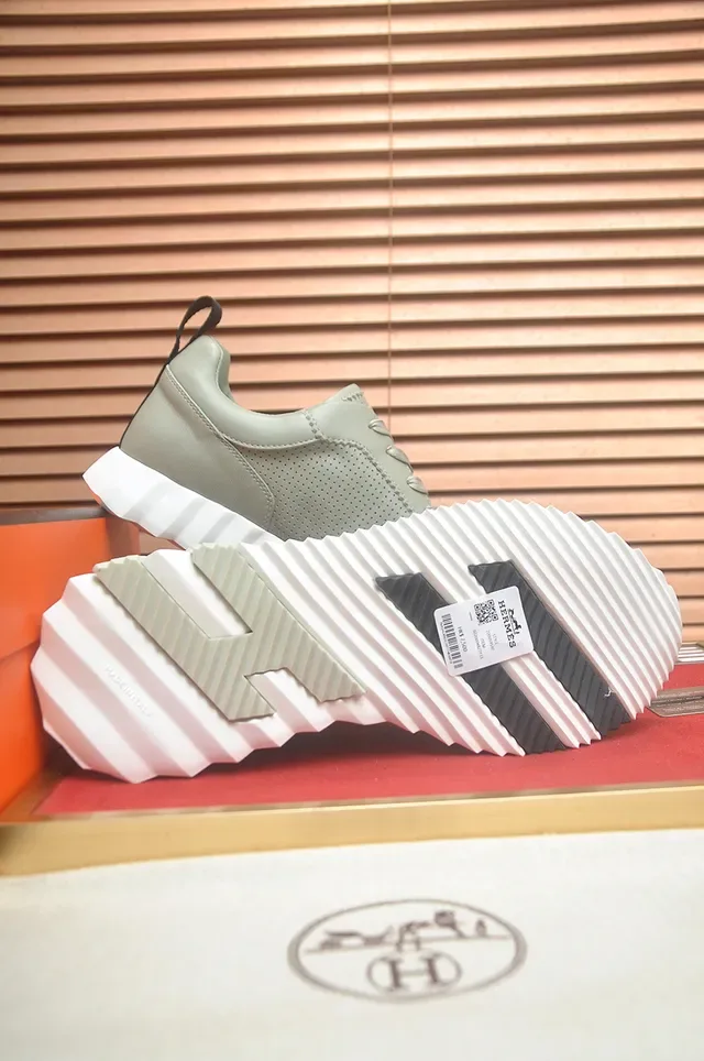 Green White Perforated Upper Sculpted Ribbed Midsole Sneakers 4