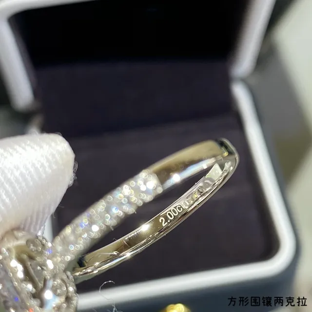 Halo Cushion-Cut Center Stone Pavé Band Ring 3