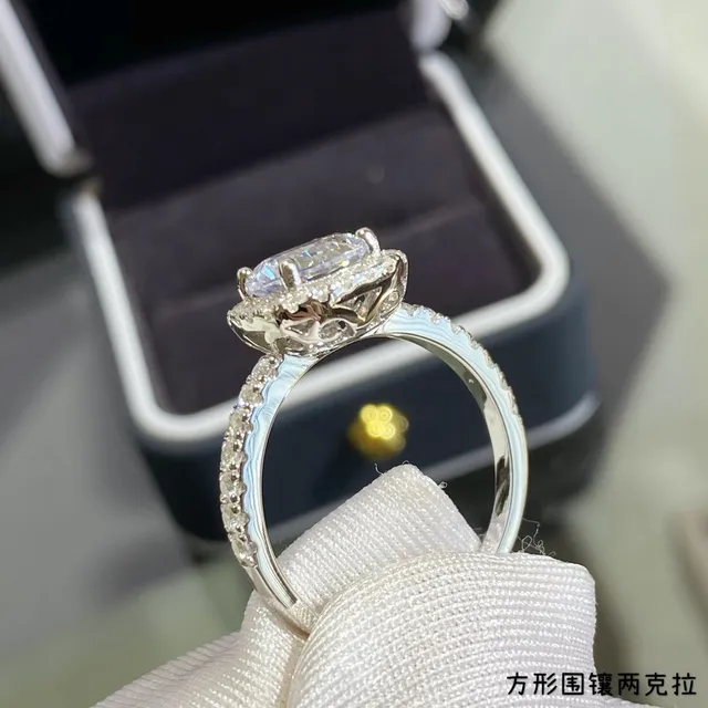 Halo Cushion-Cut Center Stone Pavé Band Ring 5